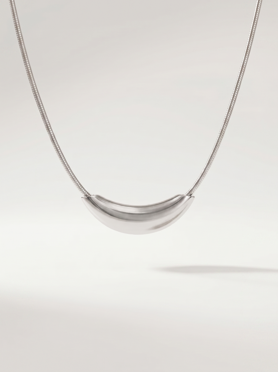 Ilse Snake Chain Curved Pendant Necklace