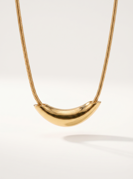 Ilse Snake Chain Curved Pendant Necklace