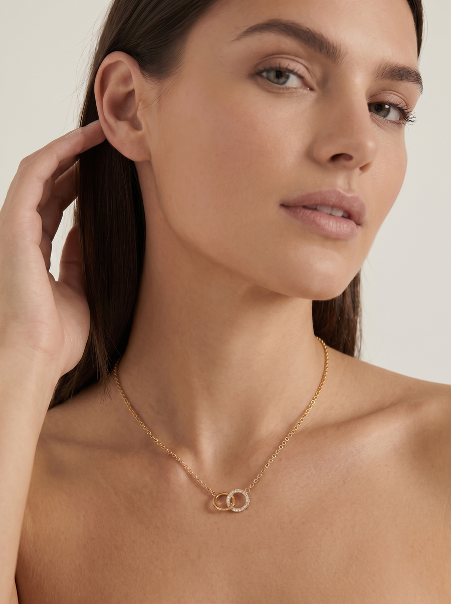 Brigitte Interlocking Circles Necklace