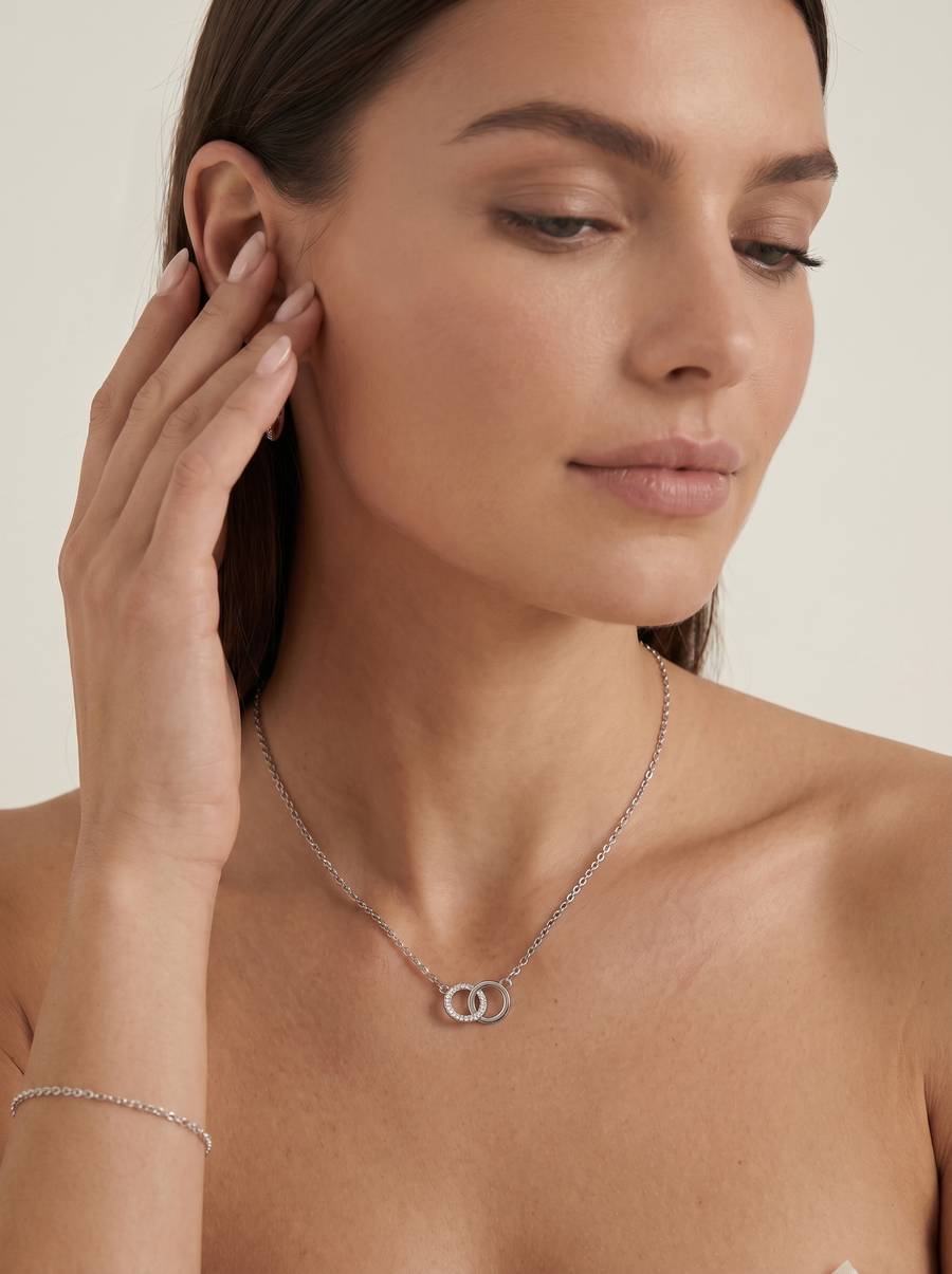 Brigitte Interlocking Circles Necklace