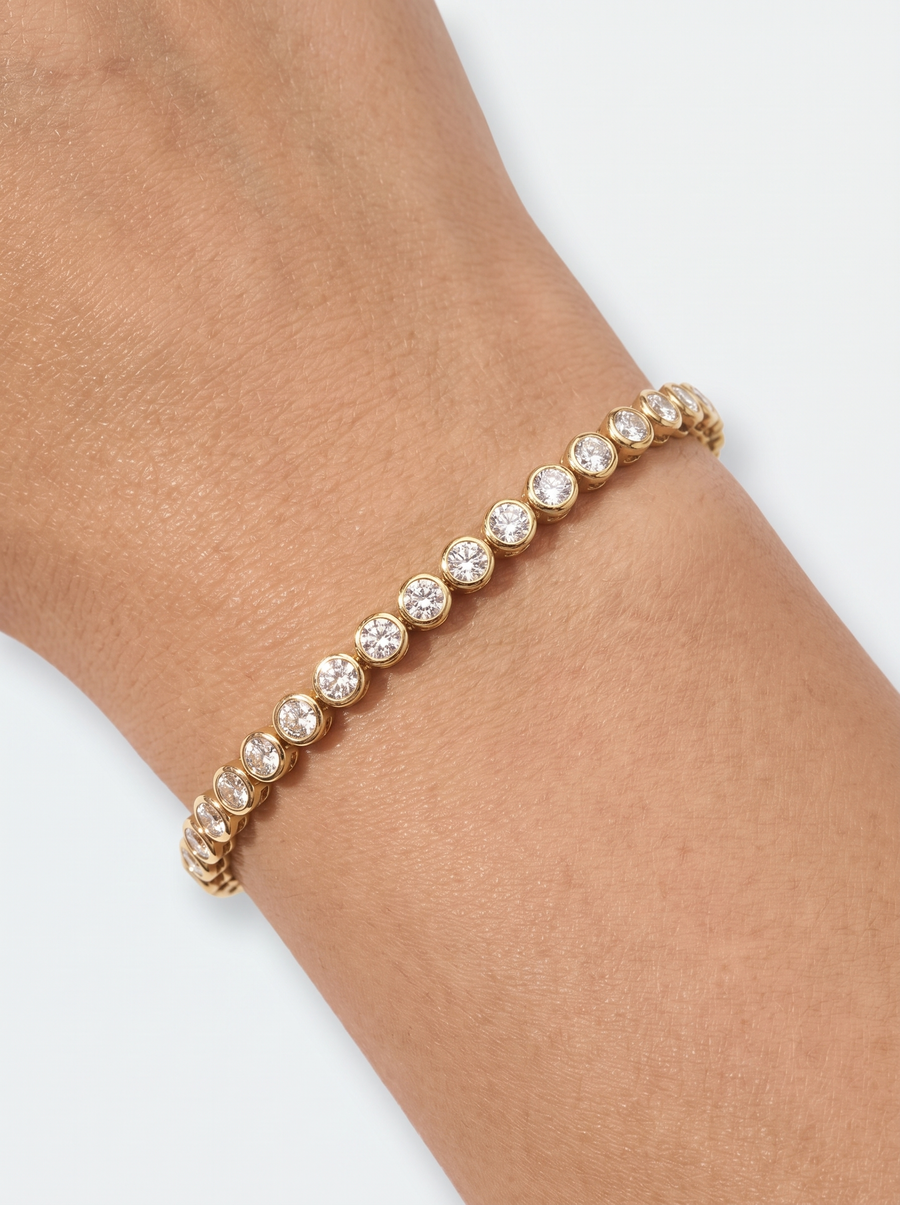 Ines Tennis Bracelet with Set Stones