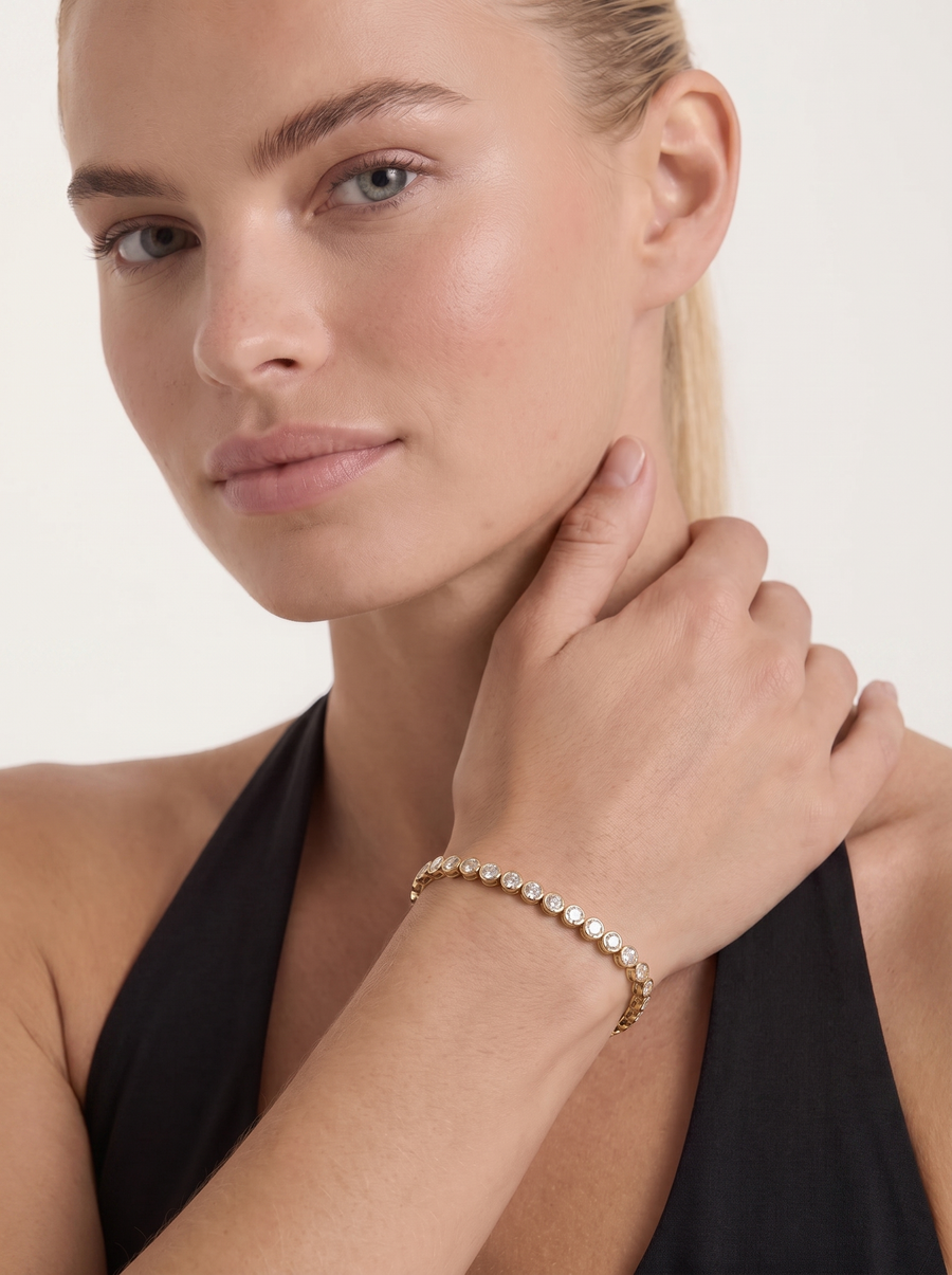 Ines Tennis Bracelet with Set Stones