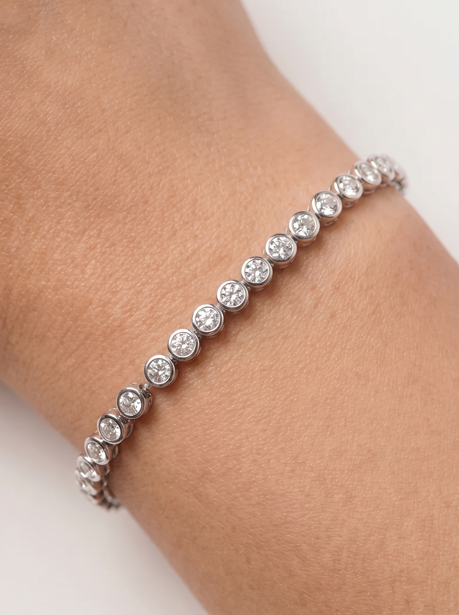 Ines Tennis Bracelet with Set Stones