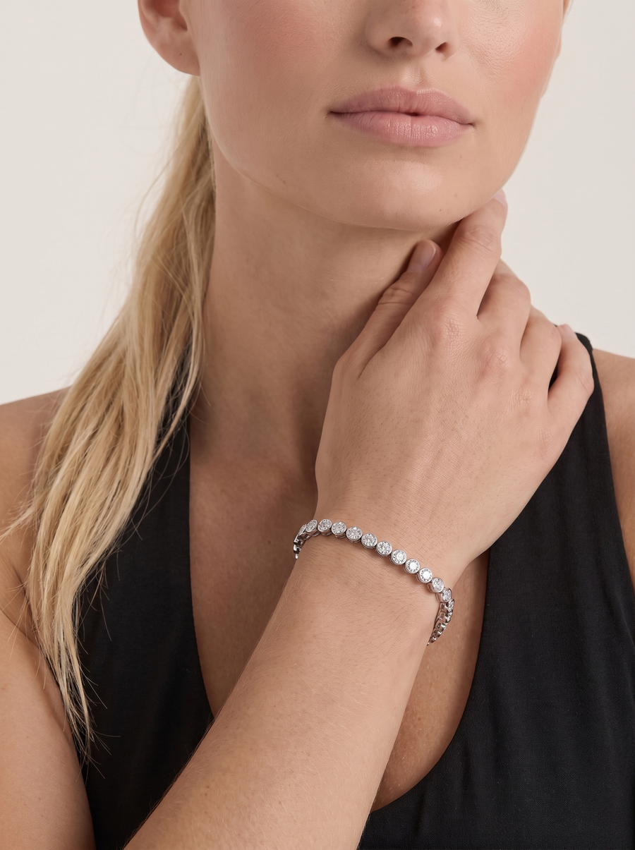 Ines Tennis Bracelet with Set Stones