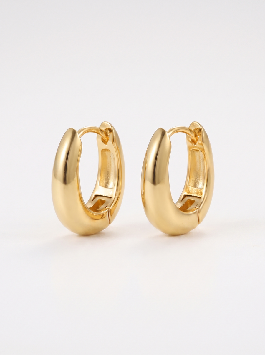 Ginevra Round Huggie Hoop Earrings