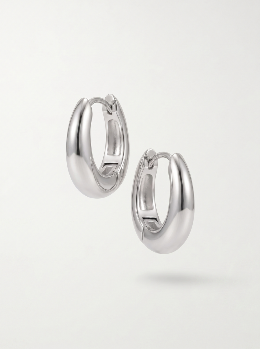 Ginevra Round Huggie Hoop Earrings