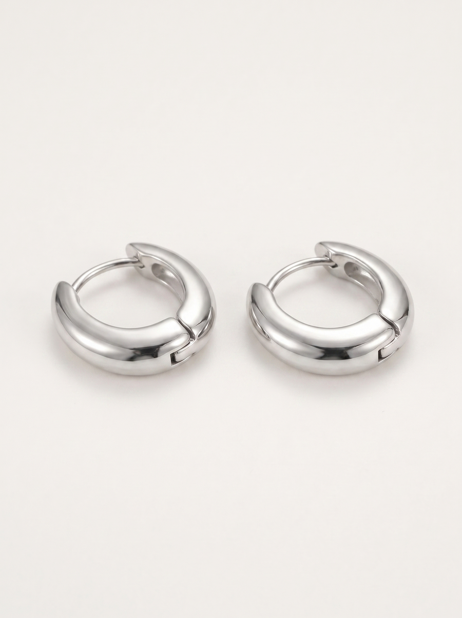 Ginevra Round Huggie Hoop Earrings