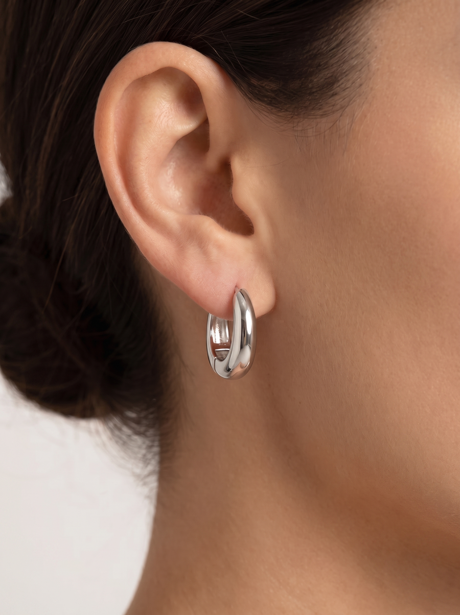Ginevra Round Huggie Hoop Earrings