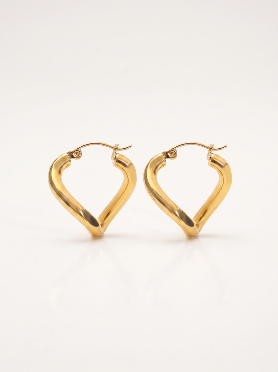 Mathilde Heart Shaped Hoop Earrings