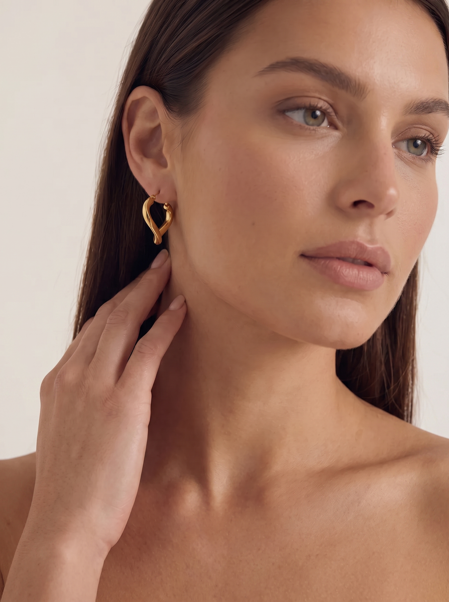 Mathilde Heart Shaped Hoop Earrings