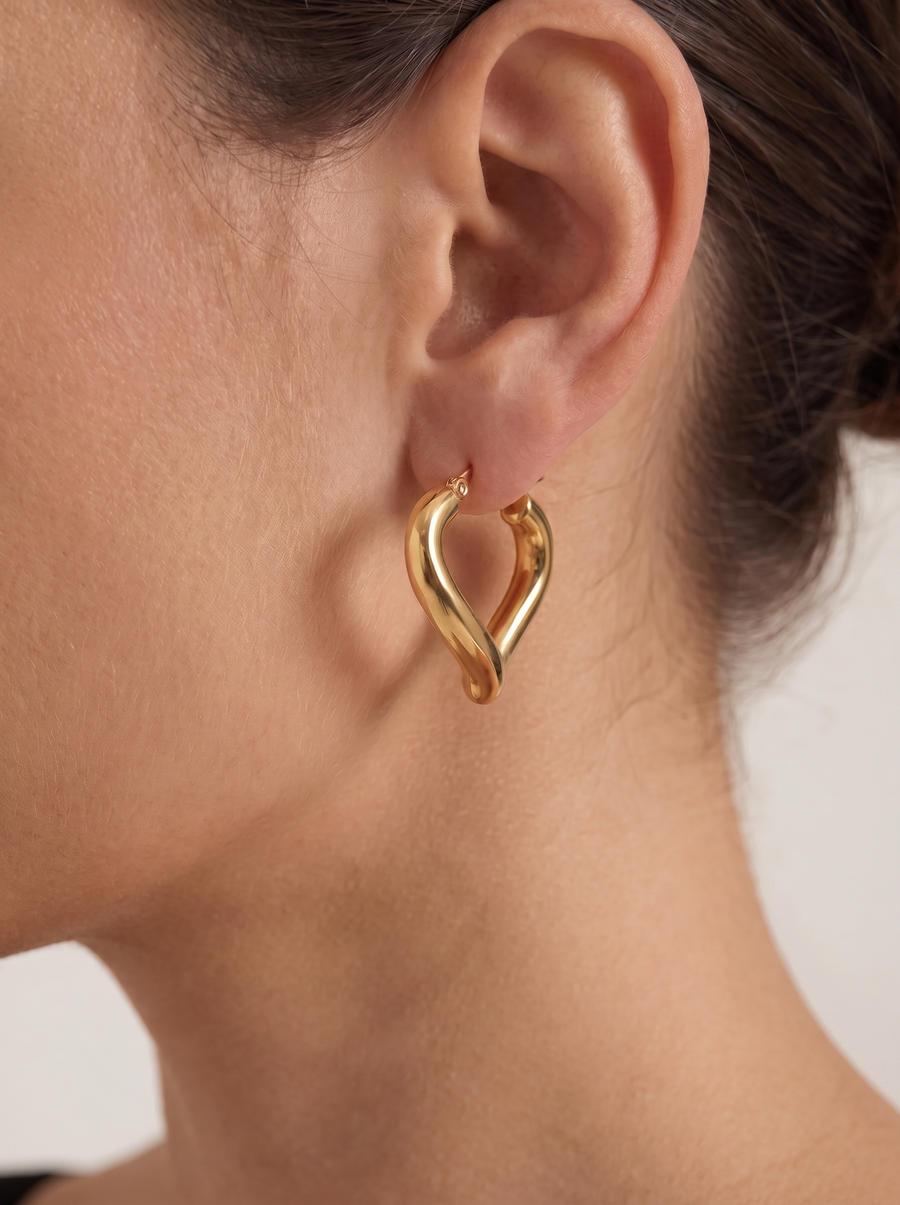 Mathilde Heart Shaped Hoop Earrings