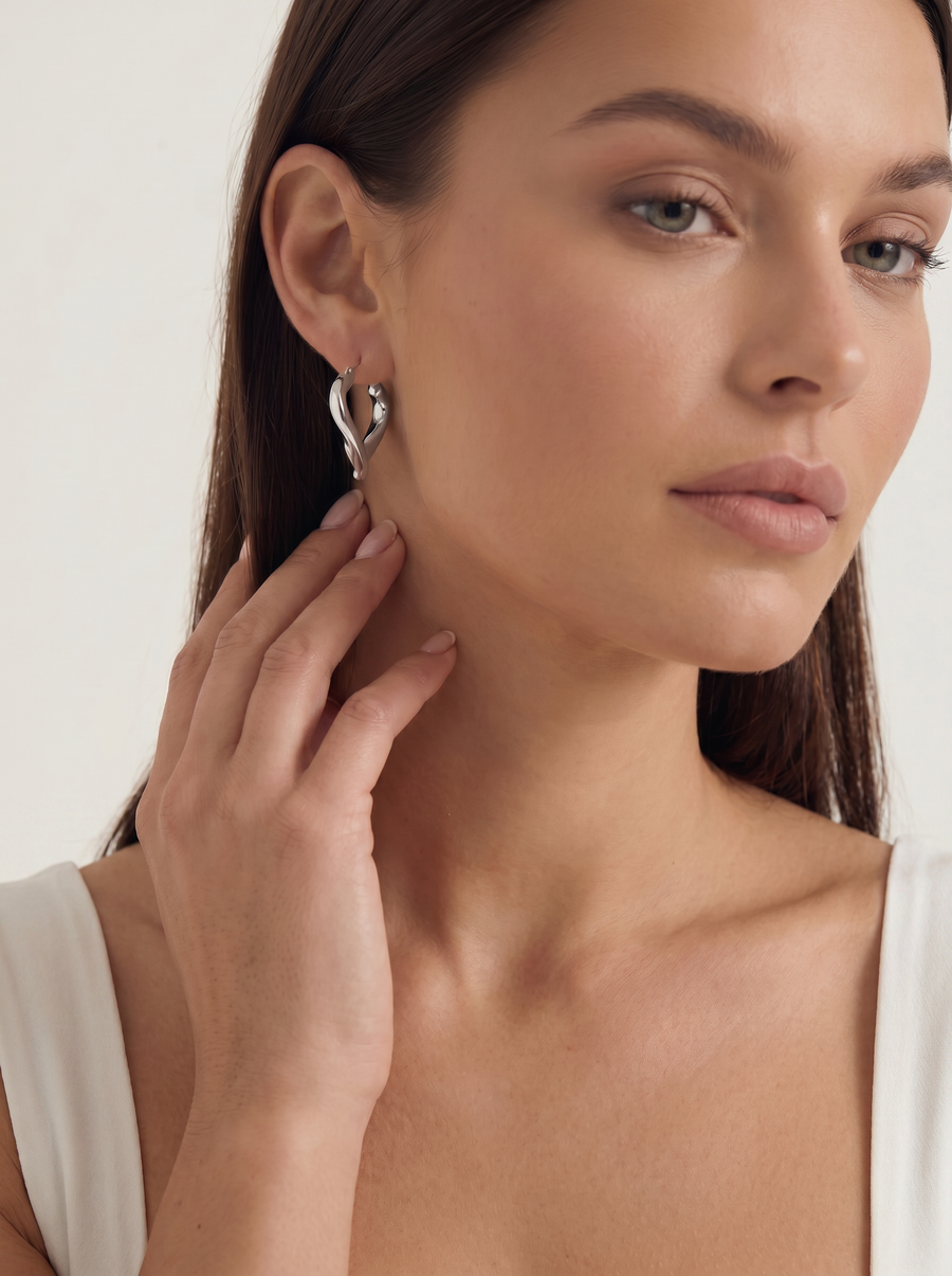 Mathilde Heart Shaped Hoop Earrings