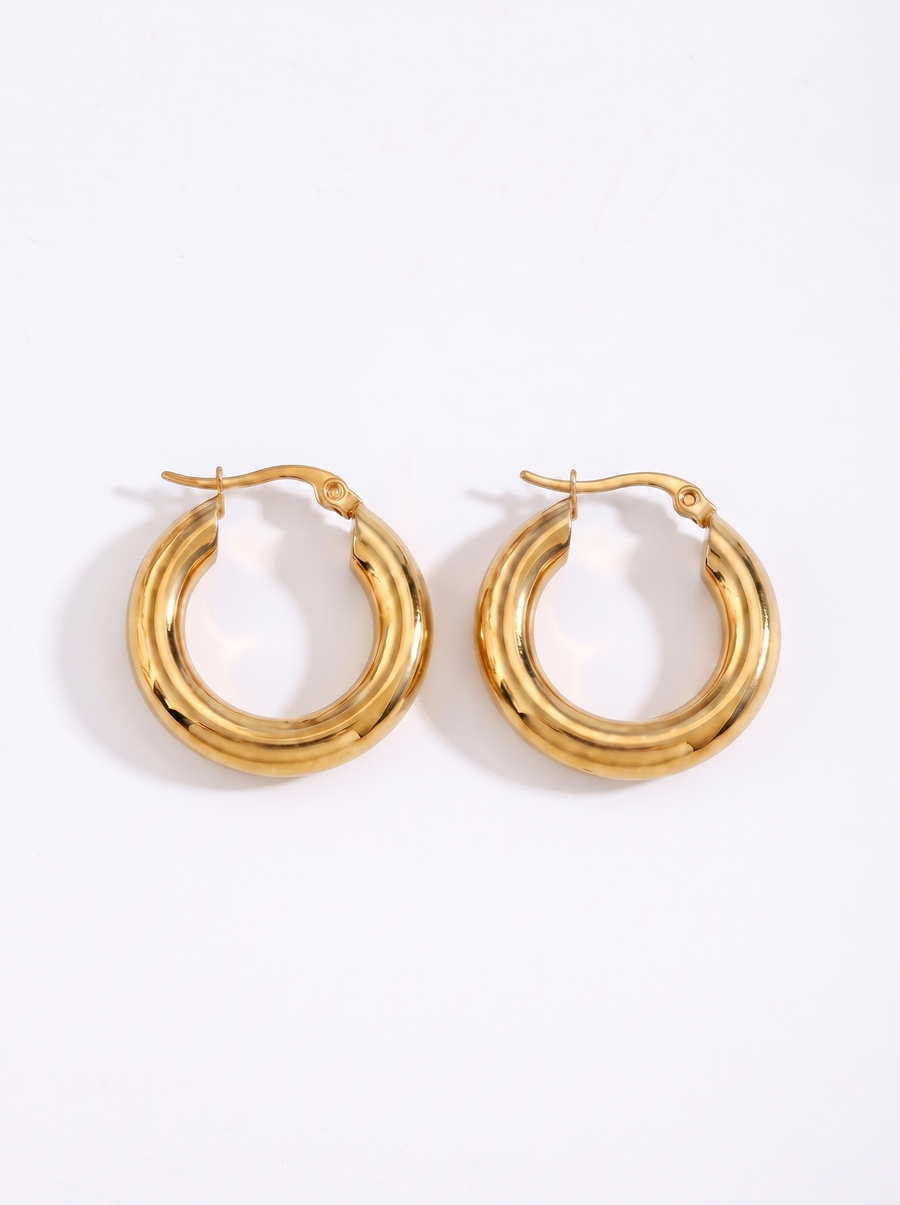 Johanna Chunky Round Hoop Earrings