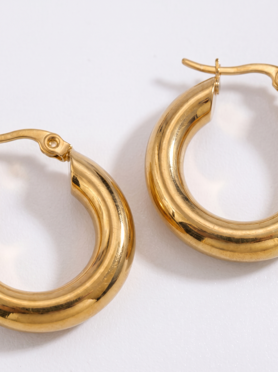 Johanna Chunky Round Hoop Earrings