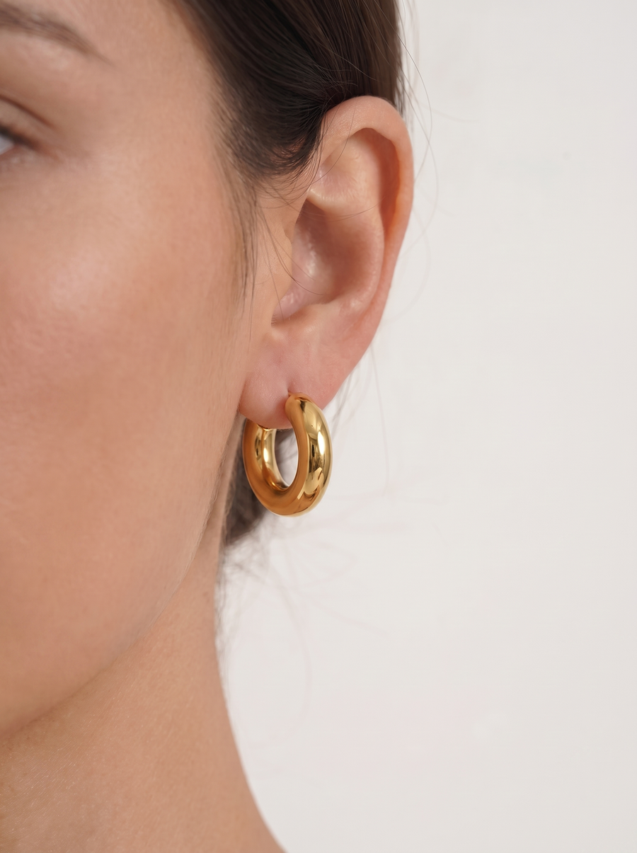 Johanna Chunky Round Hoop Earrings