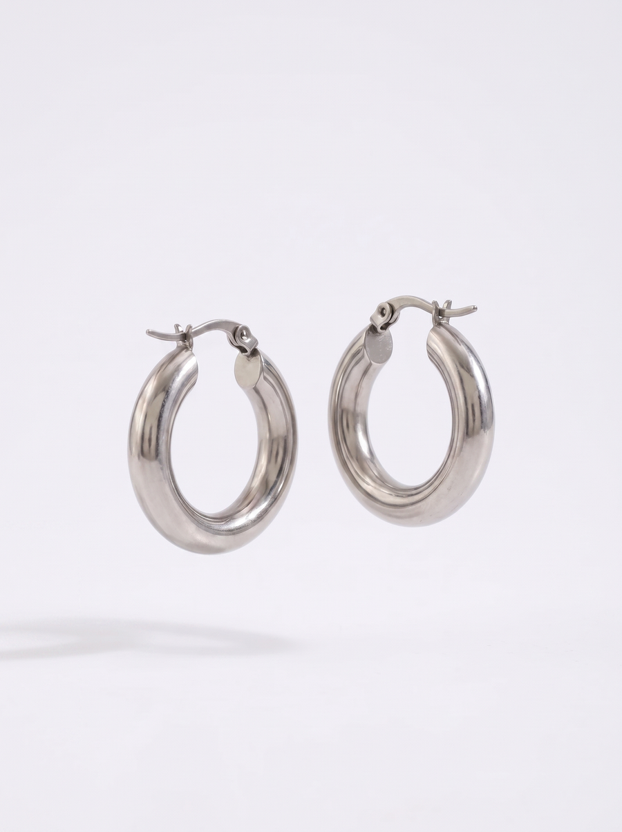 Johanna Chunky Round Hoop Earrings