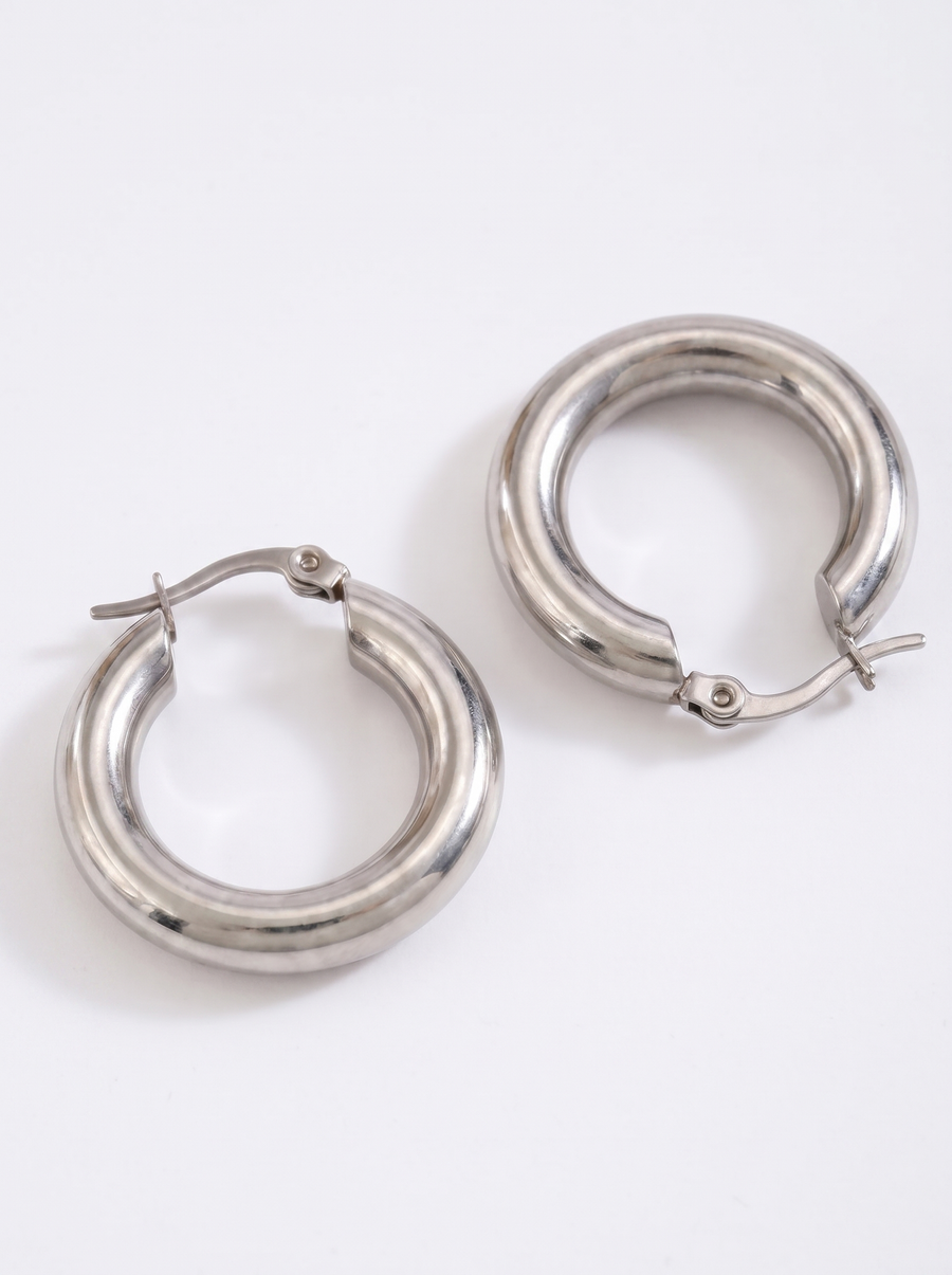 Johanna Chunky Round Hoop Earrings