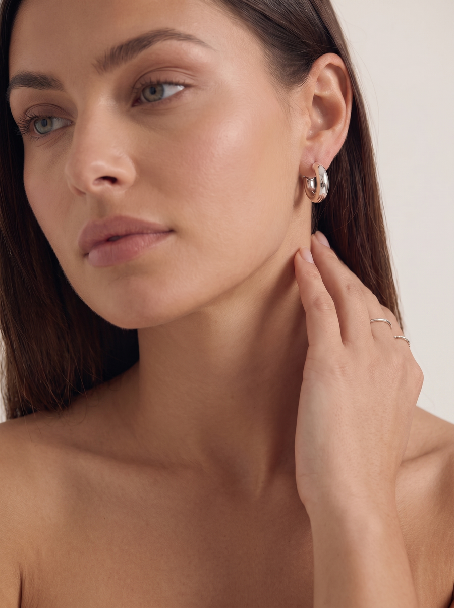 Johanna Chunky Round Hoop Earrings