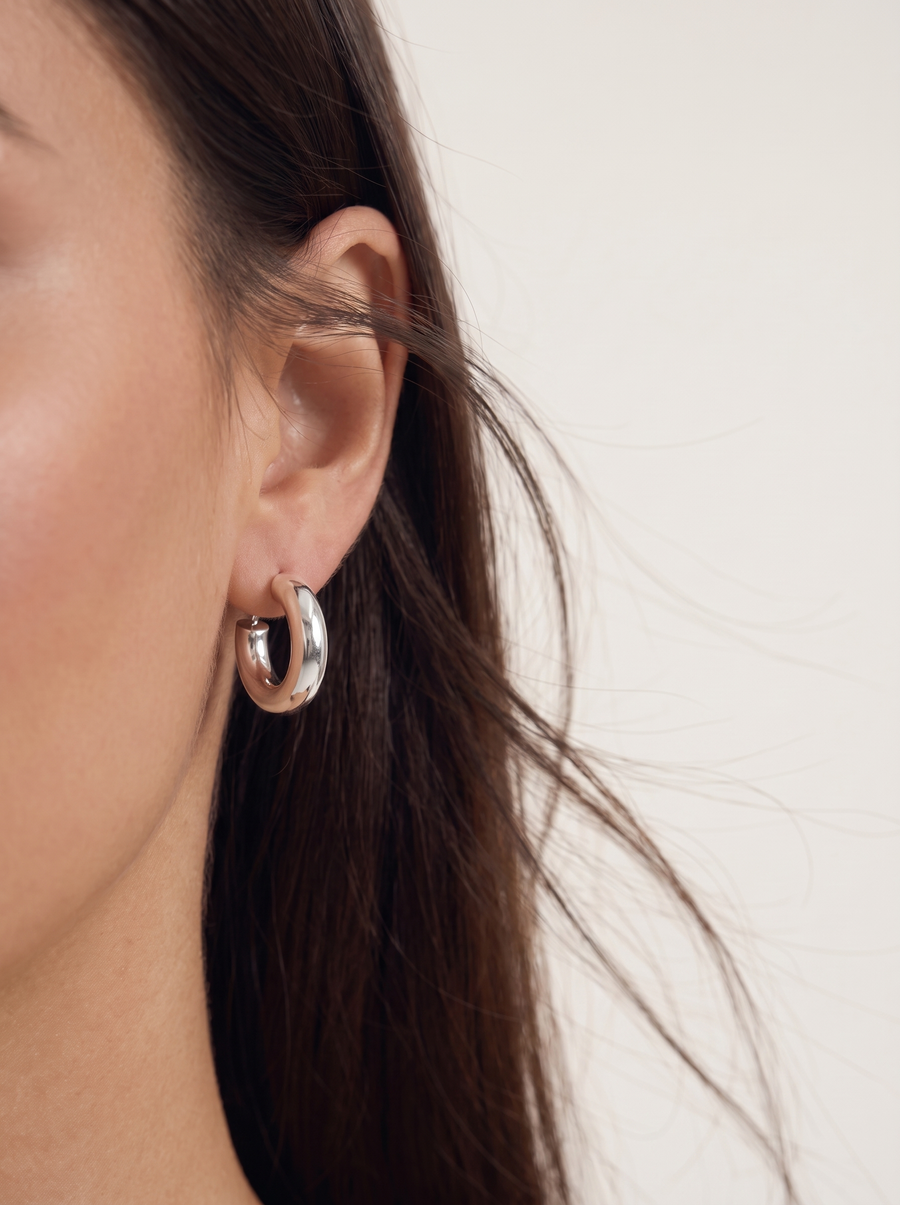 Johanna Chunky Round Hoop Earrings