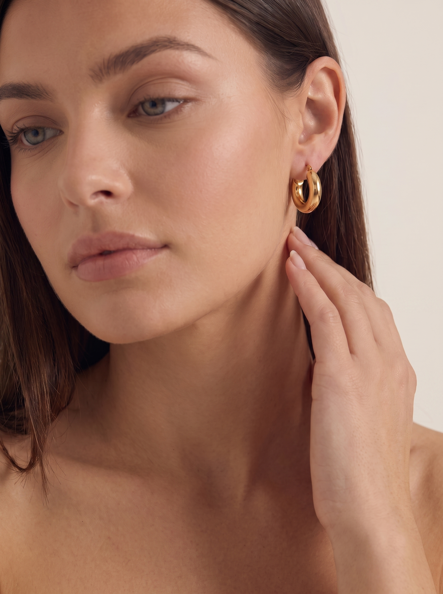 Johanna Chunky Round Hoop Earrings