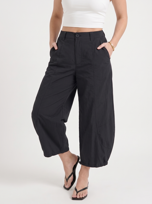 Kimmy Cuffed Balloon Leg Pants with Pockets