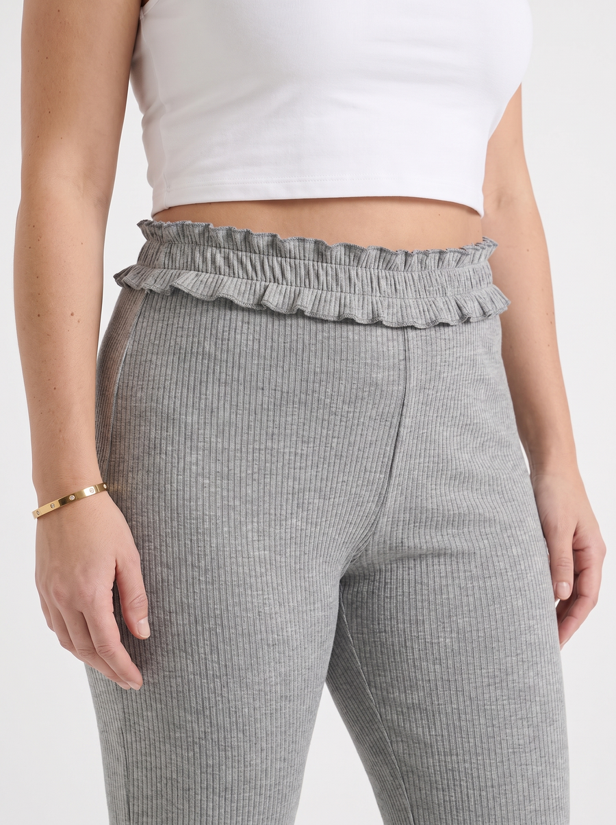 Mishella Ruffle Trim Capri Pants