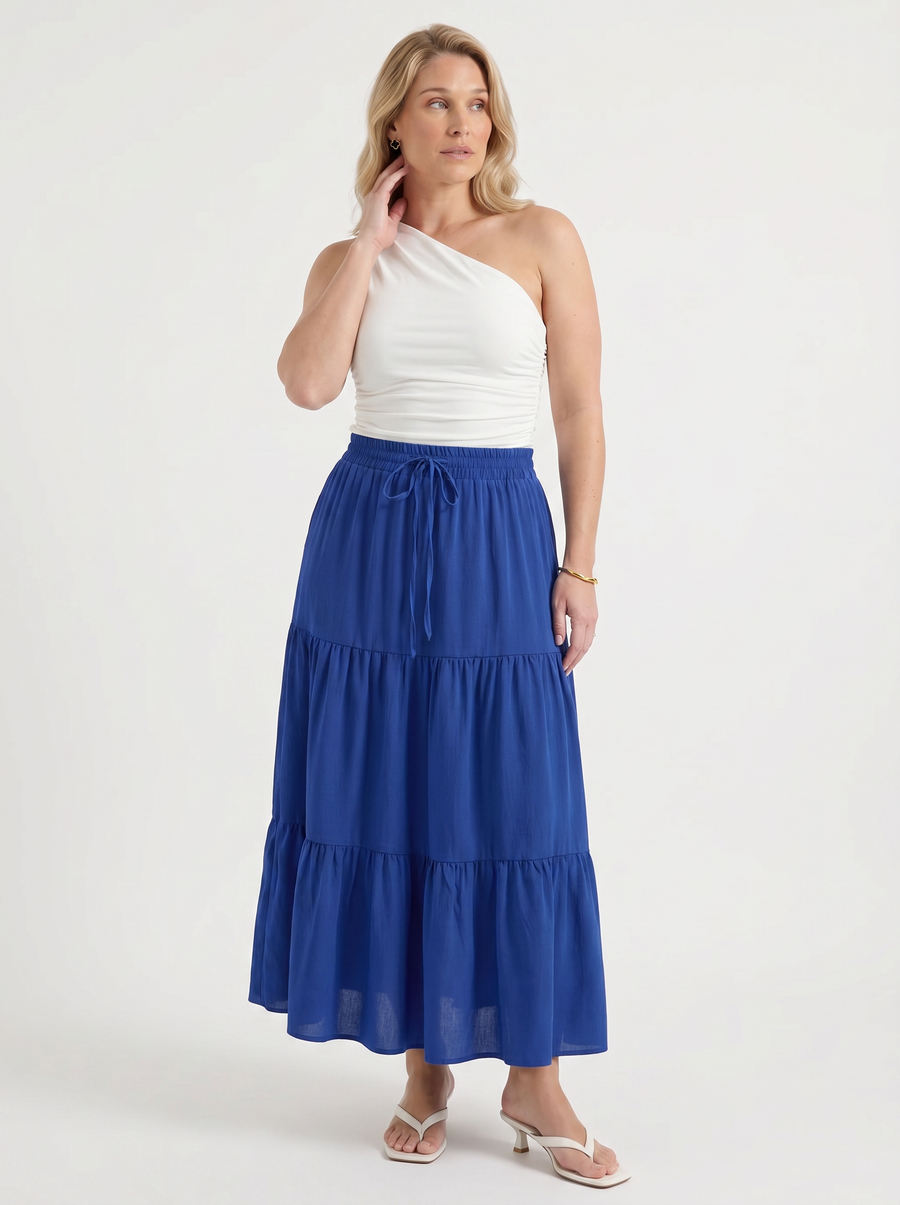 Agnes Tiered Maxi Skirt with Tie Waist
