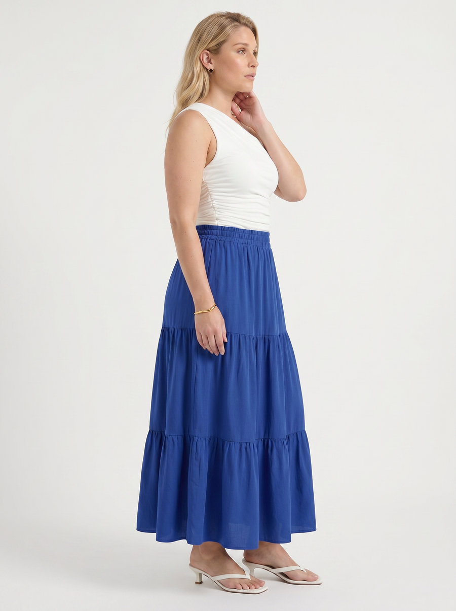 Agnes Tiered Maxi Skirt with Tie Waist