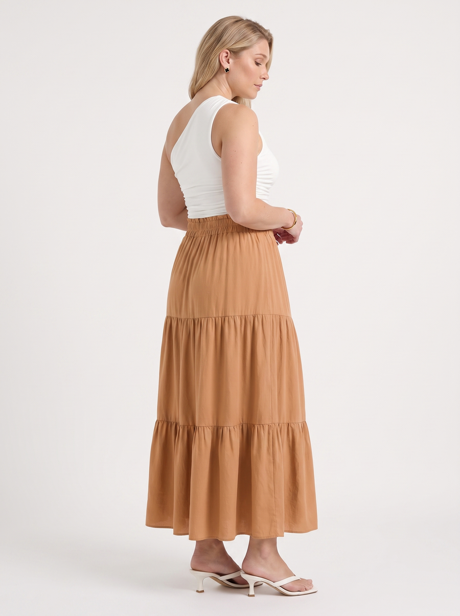 Agnes Tiered Maxi Skirt with Tie Waist