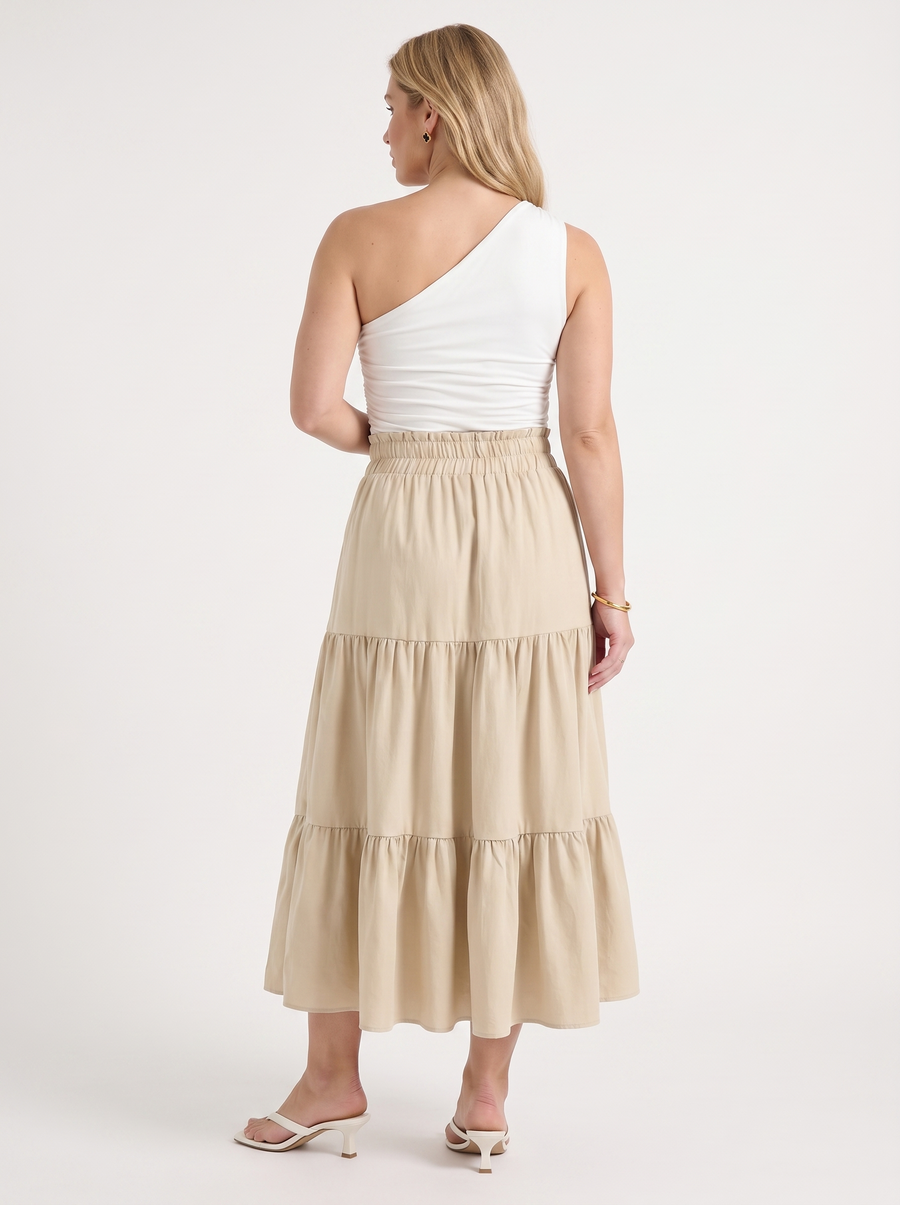 Agnes Tiered Maxi Skirt with Tie Waist