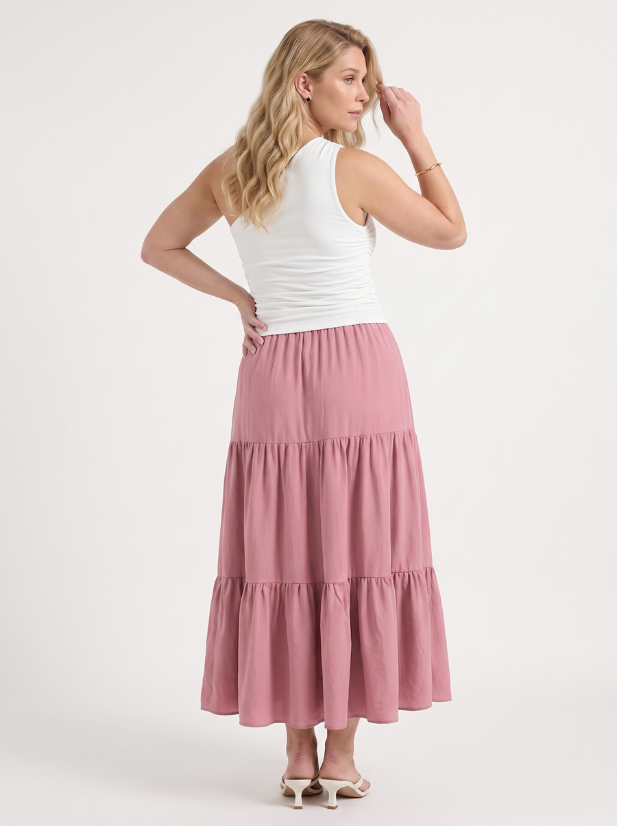 Agnes Tiered Maxi Skirt with Tie Waist