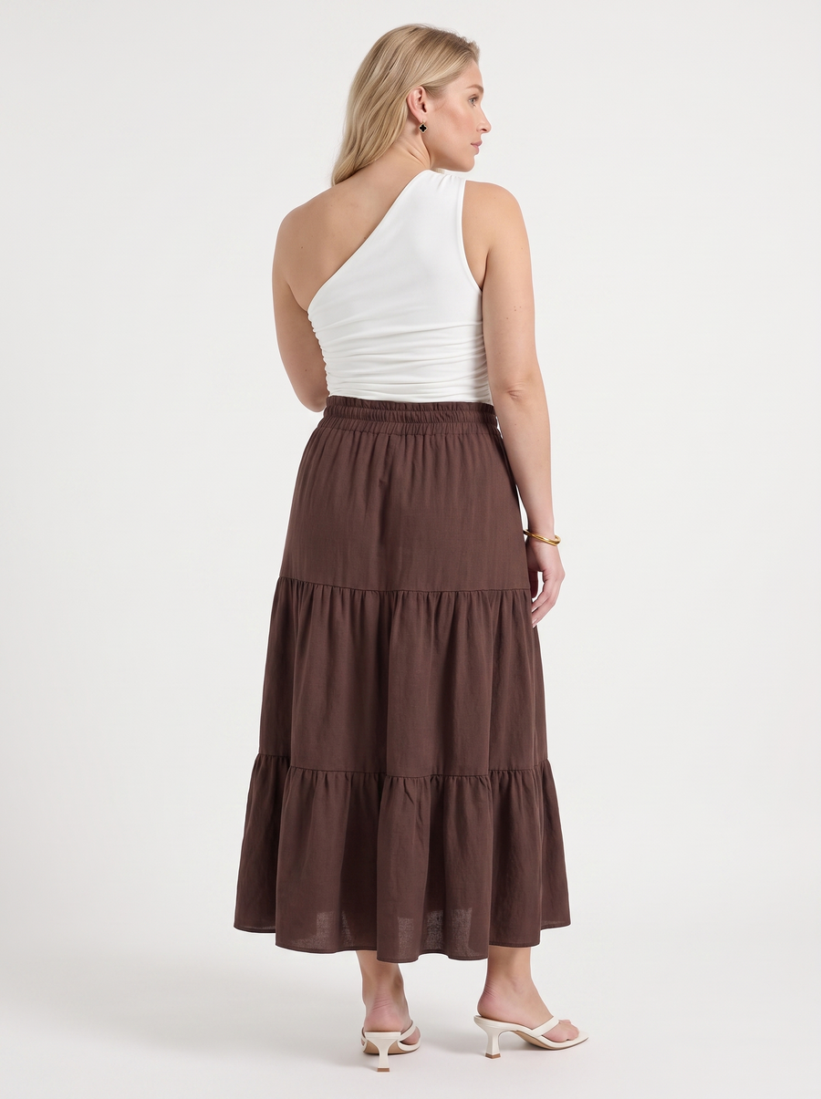 Agnes Tiered Maxi Skirt with Tie Waist