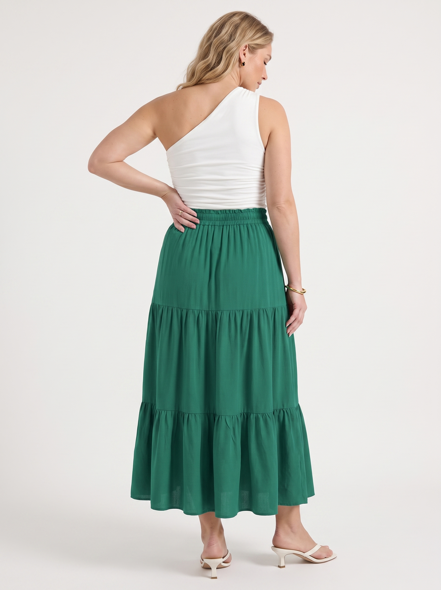 Agnes Tiered Maxi Skirt with Tie Waist