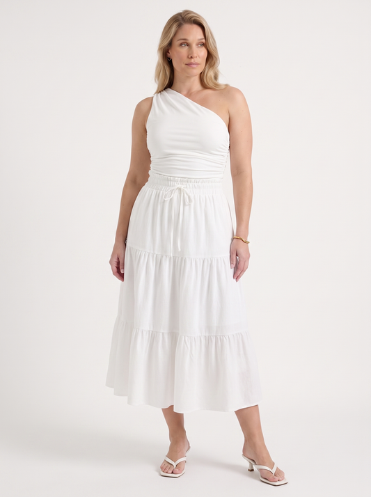 Agnes Tiered Maxi Skirt with Tie Waist