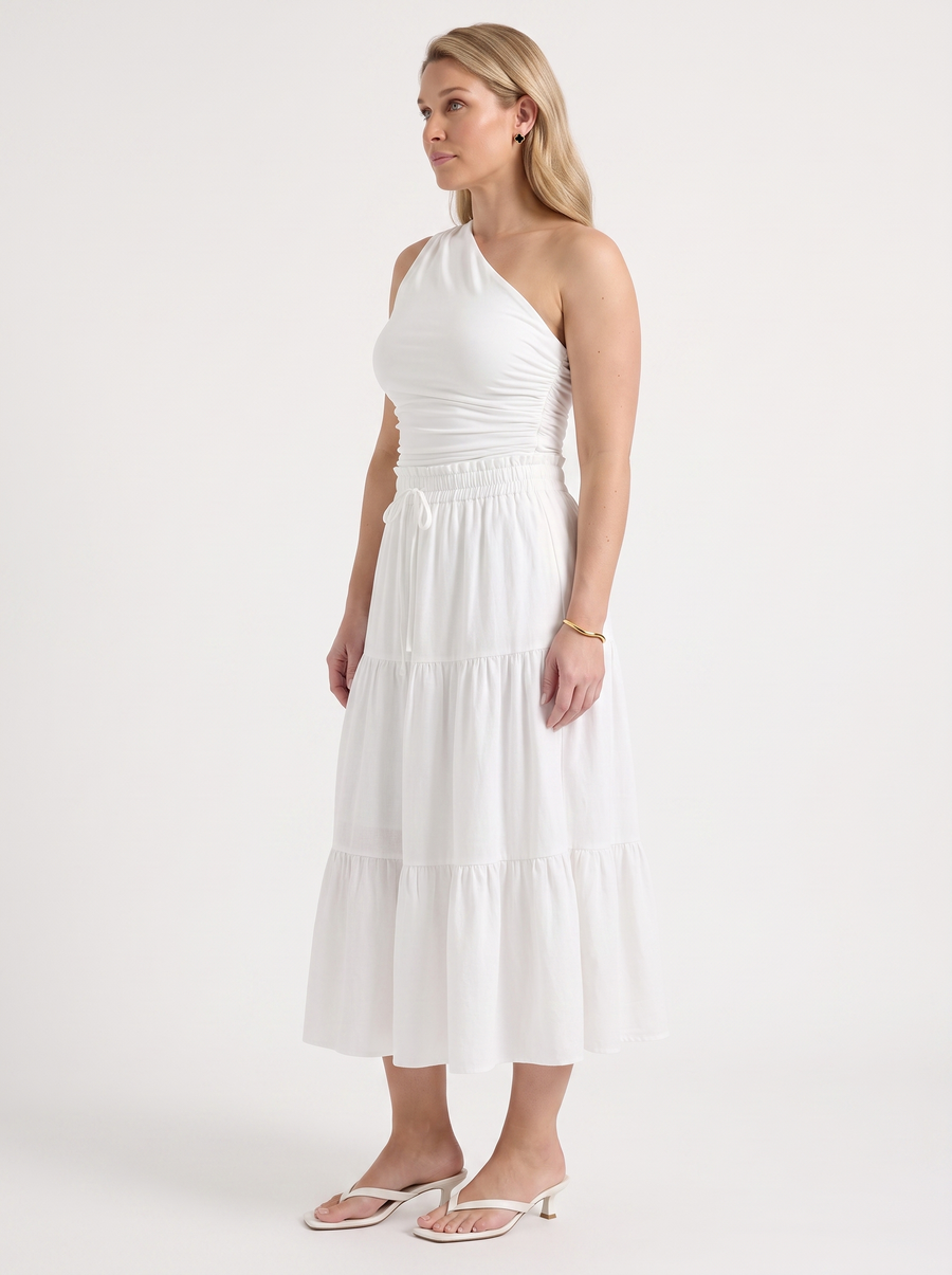 Agnes Tiered Maxi Skirt with Tie Waist
