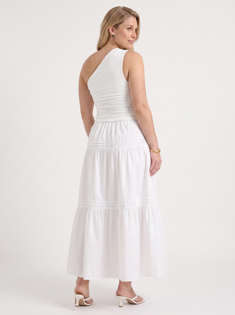 Trina Pintuck Tiered Maxi Skirt