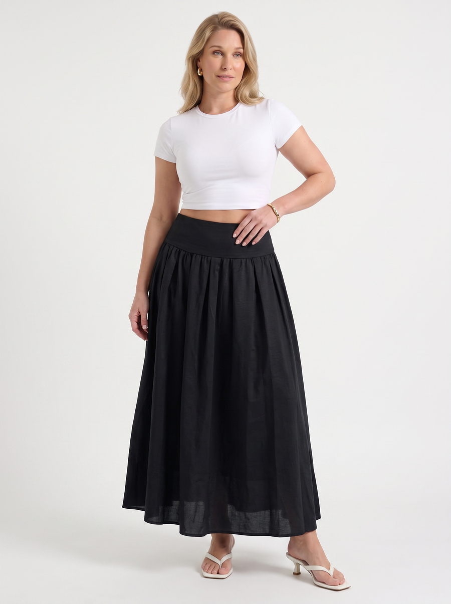 Marcia High Waisted Gathered Maxi Skirt