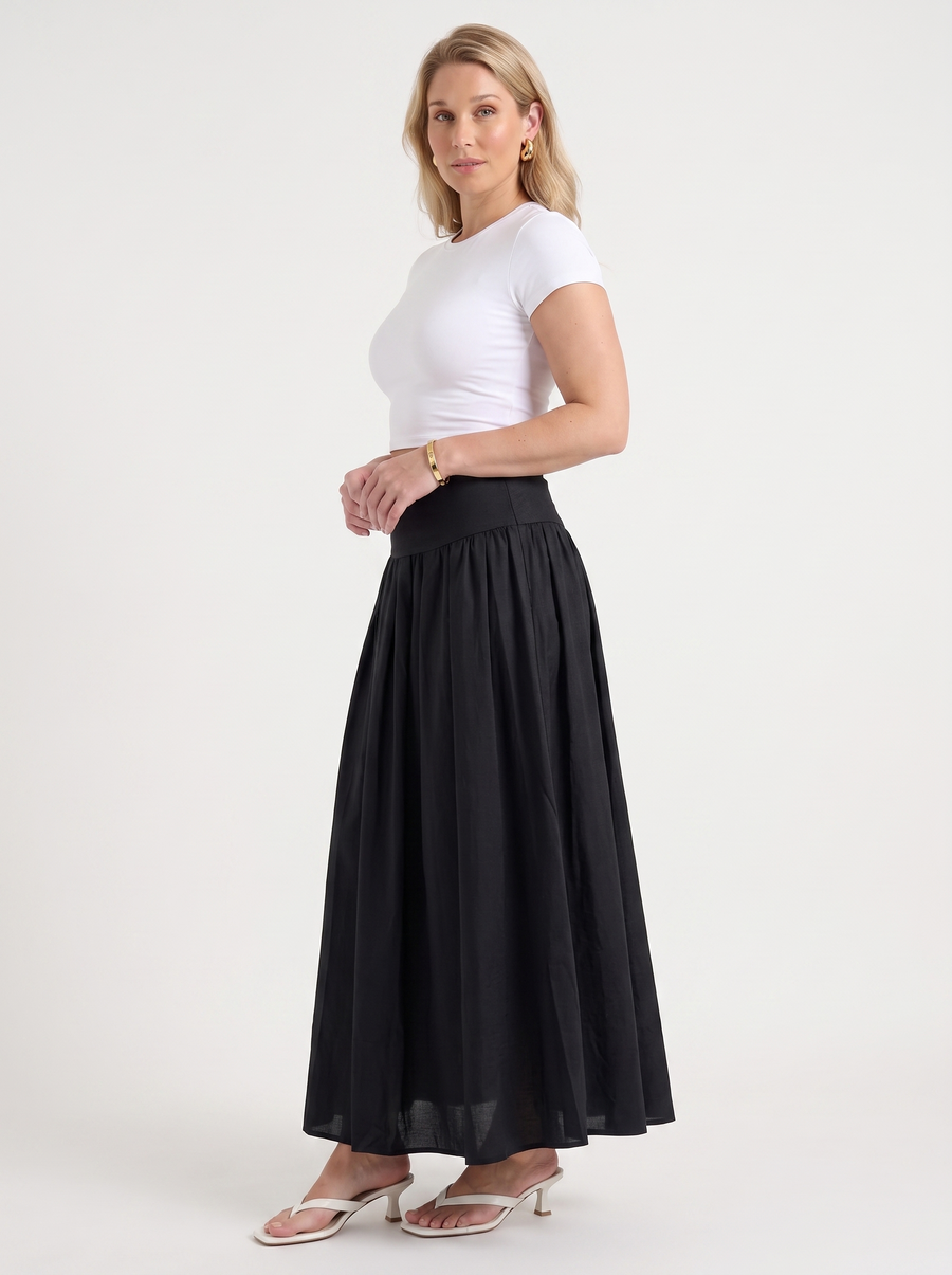 Marcia High Waisted Gathered Maxi Skirt