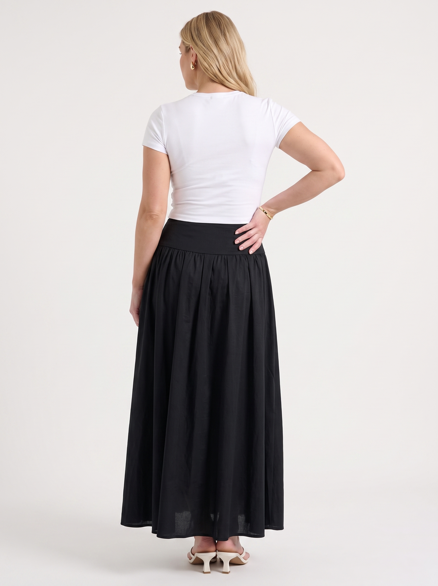 Marcia High Waisted Gathered Maxi Skirt
