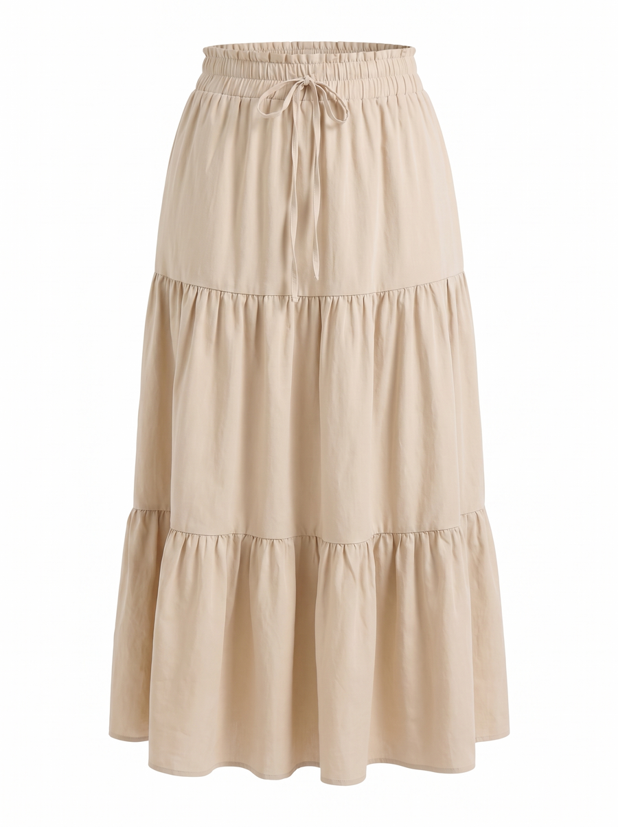 Agnes Tiered Maxi Skirt with Tie Waist
