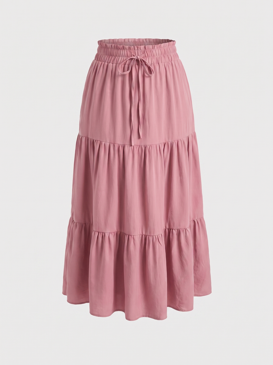 Agnes Tiered Maxi Skirt with Tie Waist