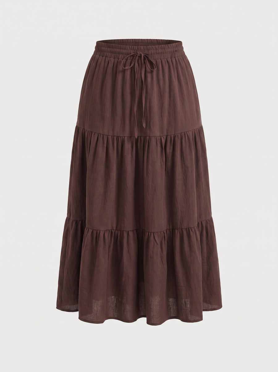 Agnes Tiered Maxi Skirt with Tie Waist