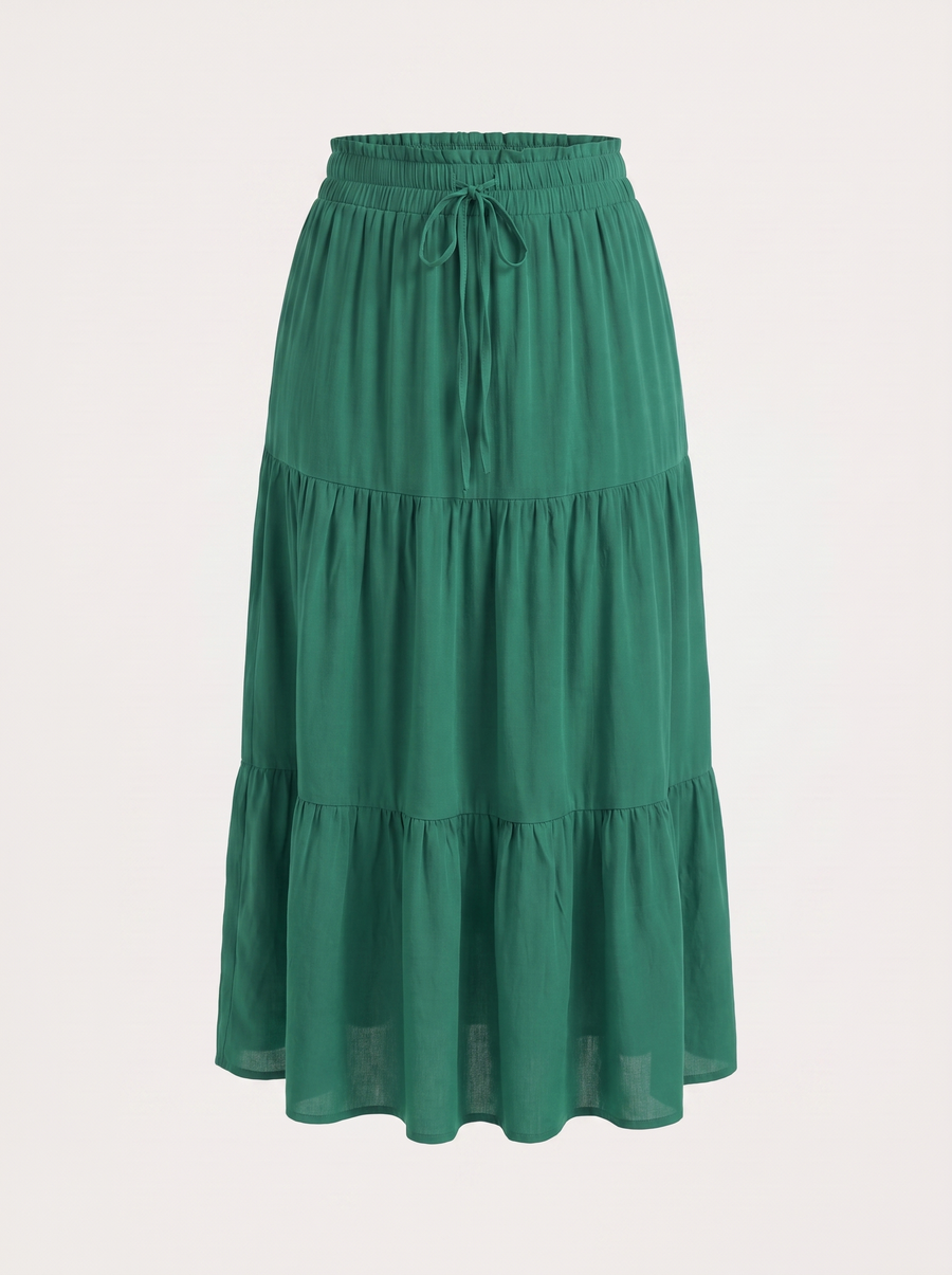Agnes Tiered Maxi Skirt with Tie Waist
