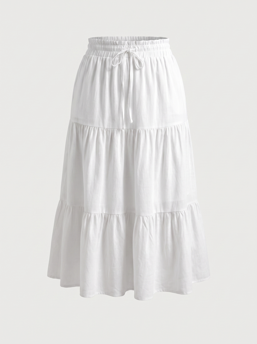 Agnes Tiered Maxi Skirt with Tie Waist