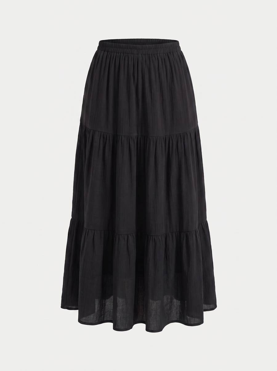 Agnes Tiered Maxi Skirt with Tie Waist