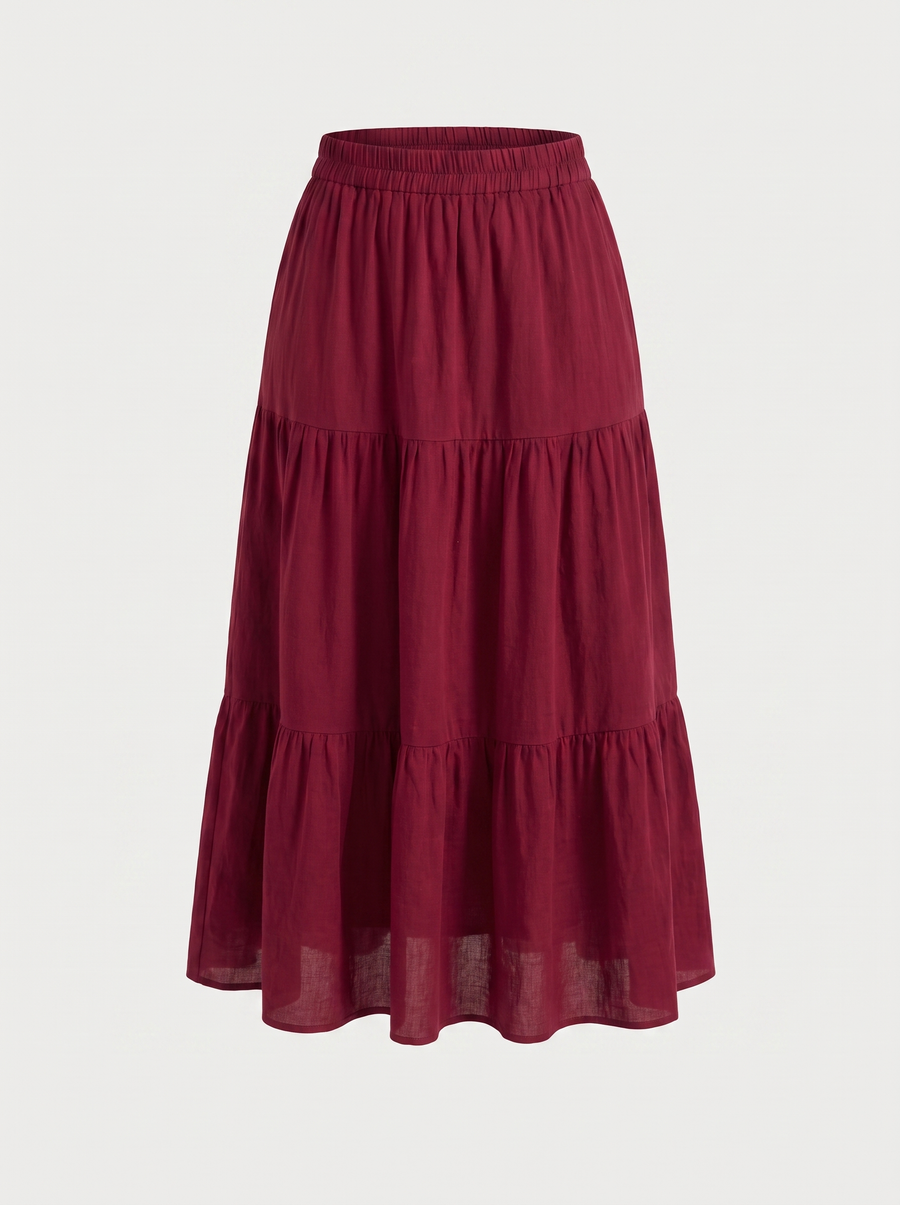 Agnes Tiered Maxi Skirt with Tie Waist