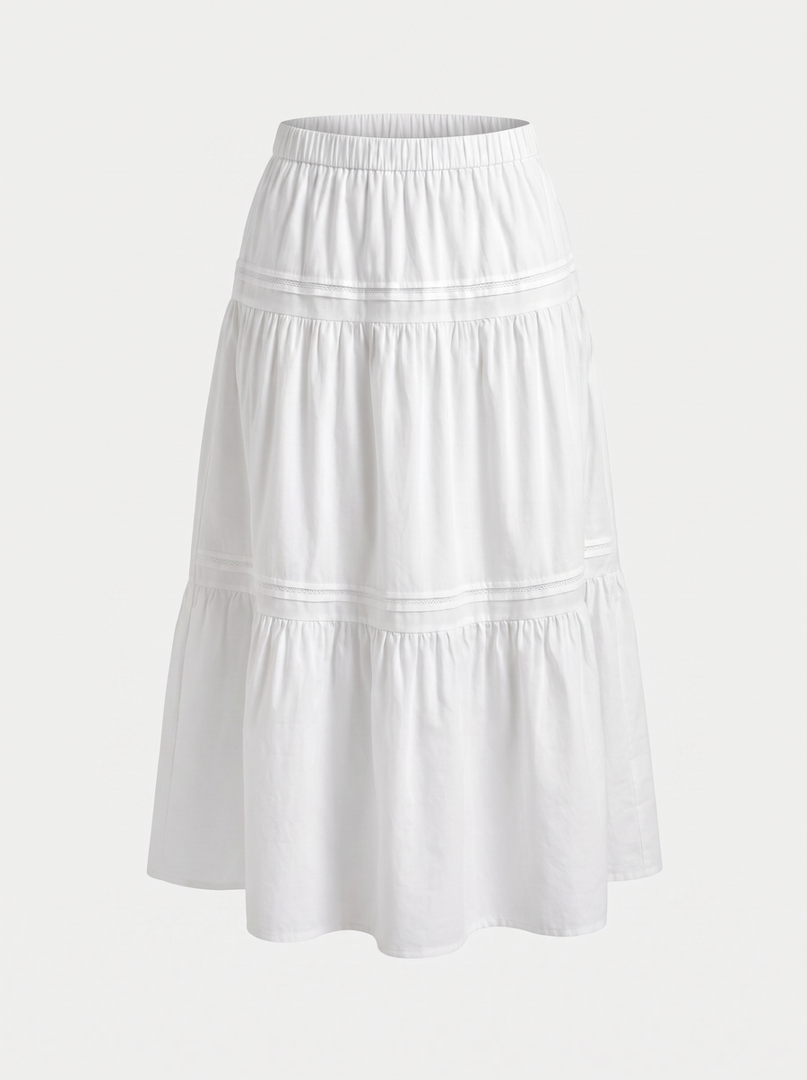 Trina Pintuck Tiered Maxi Skirt