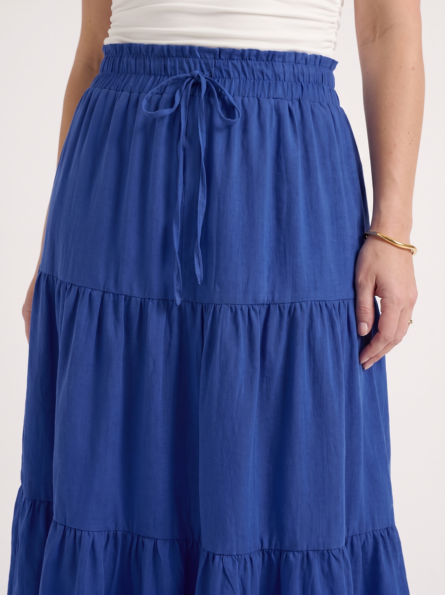 Agnes Tiered Maxi Skirt with Tie Waist