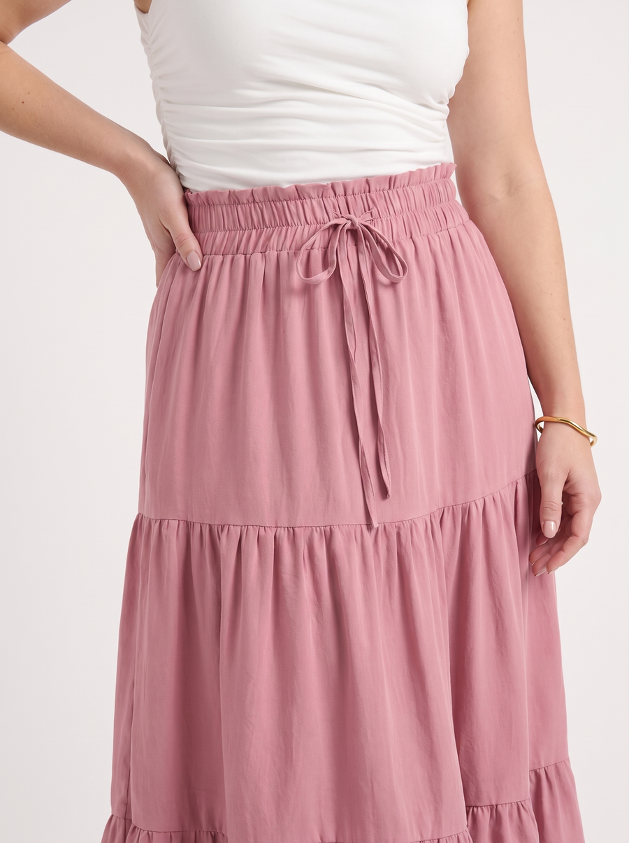 Agnes Tiered Maxi Skirt with Tie Waist