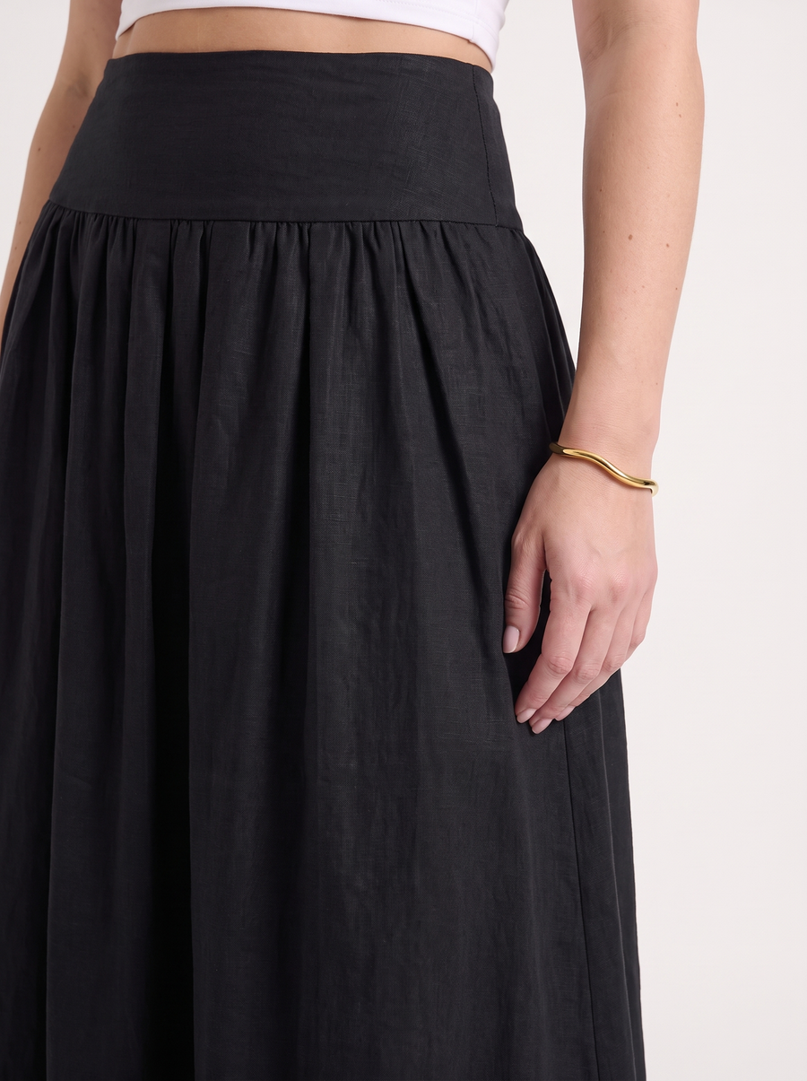 Marcia High Waisted Gathered Maxi Skirt